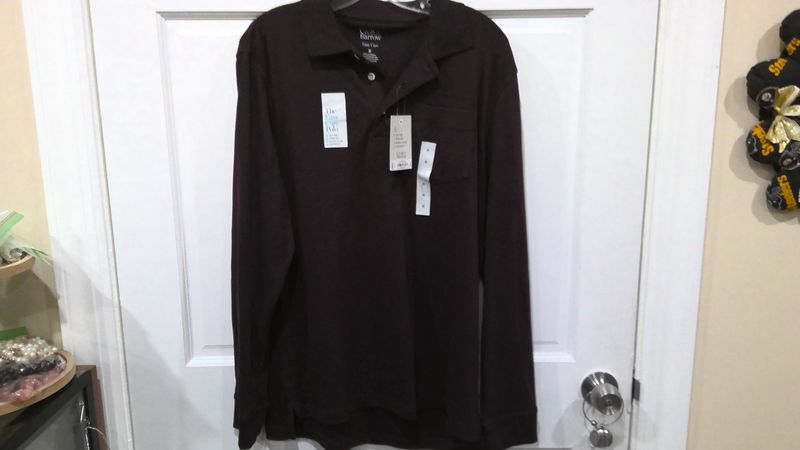 croft and barrow burgundy shirt size med nwt