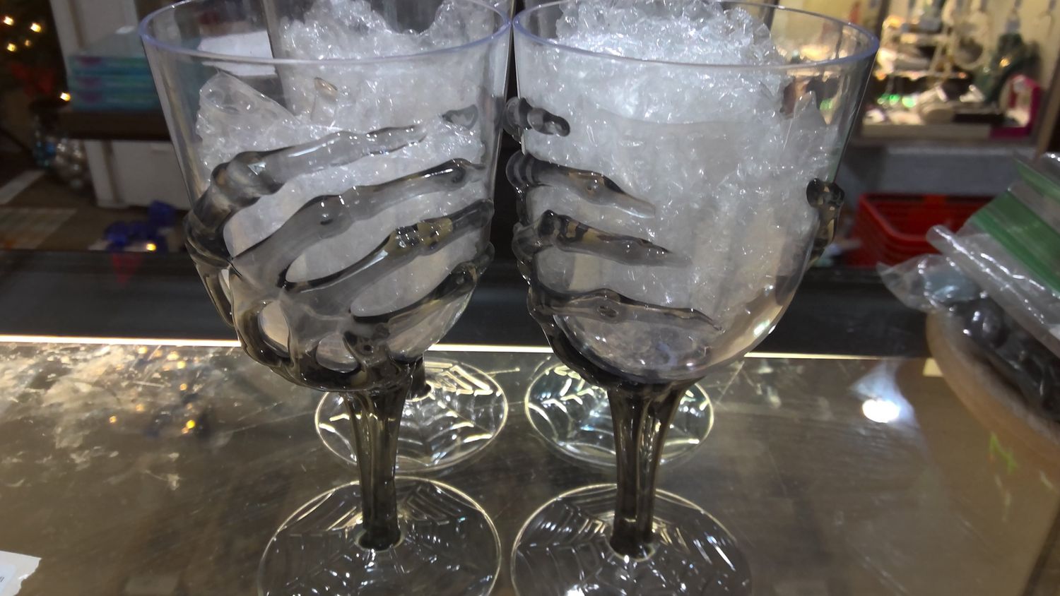 set of 4 skeletal goblets