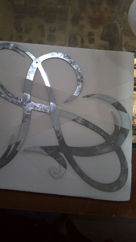 homemade metal heart sign