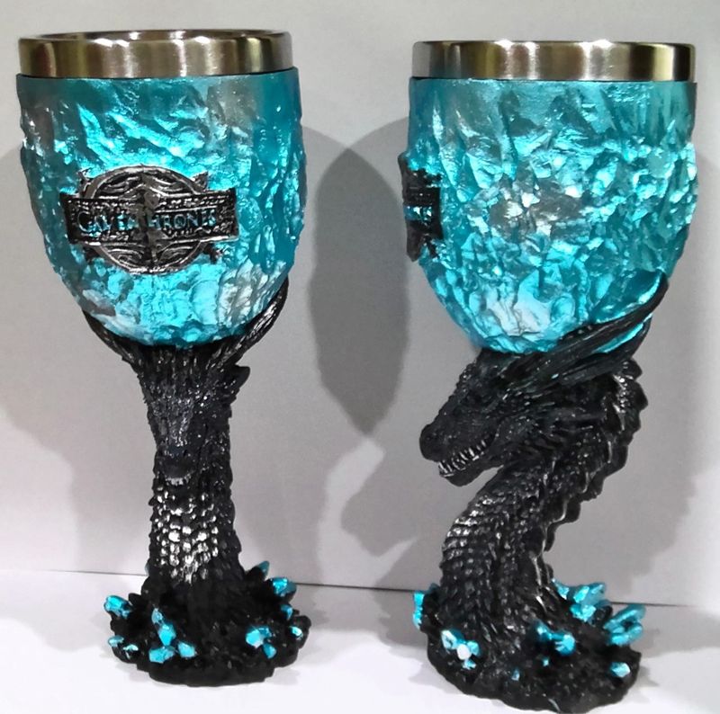 Blue Ice Dragon Chalice Set