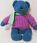 Ralph Lauren bear that cares blue and purple with teal scarf