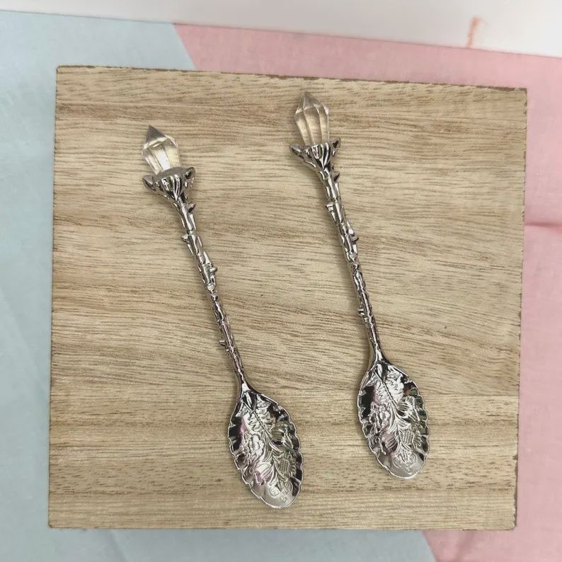 Witches spell measuring spoon with clear crystal