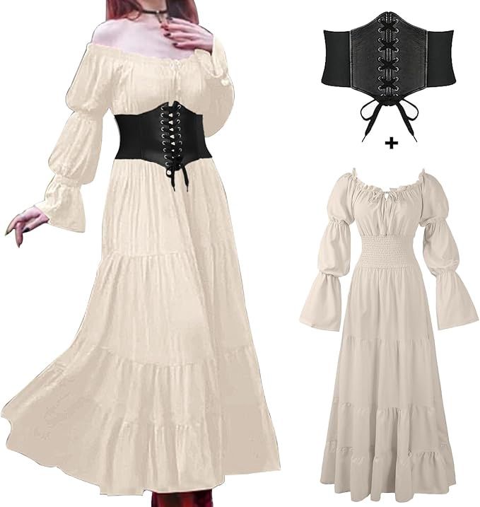 BITSEACOCO Womans Renaissance  Peasant Dress - Size Medium