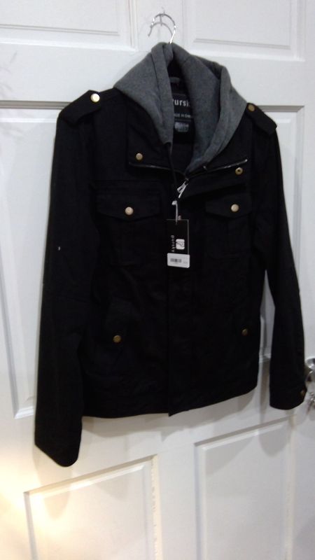 Purksy Men&#39;s Canvas Cotton Jacket - Black - X Small