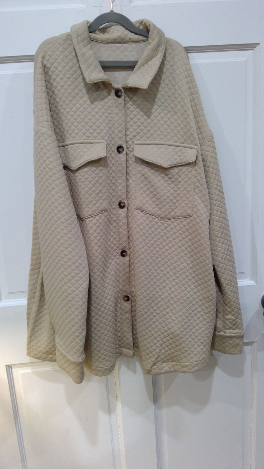 women&#39;s shacket casual lightweight tan size 2x