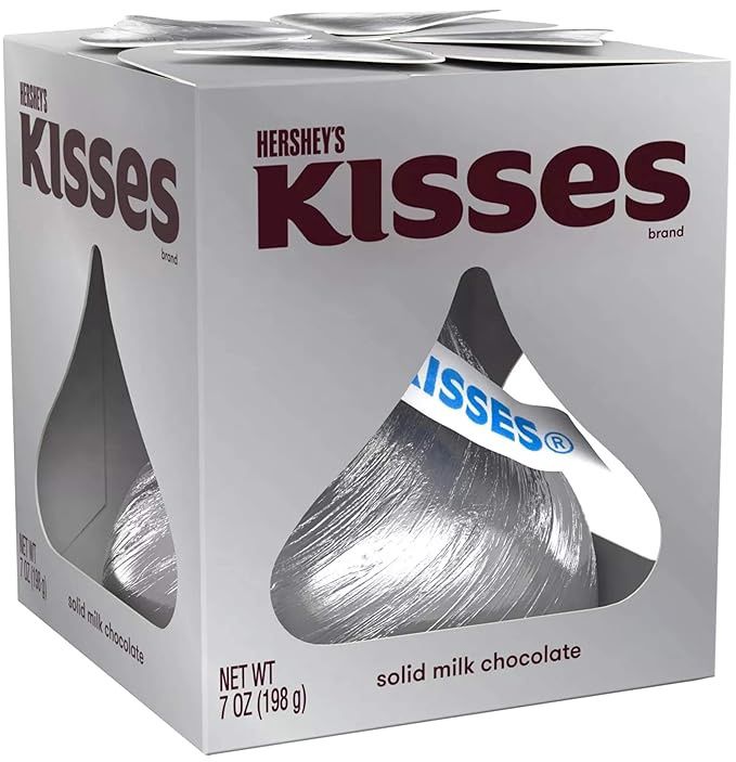 HERSHEY&#39;S KISSES Solid Milk Chocolate Candy Gift Box, 7 oz