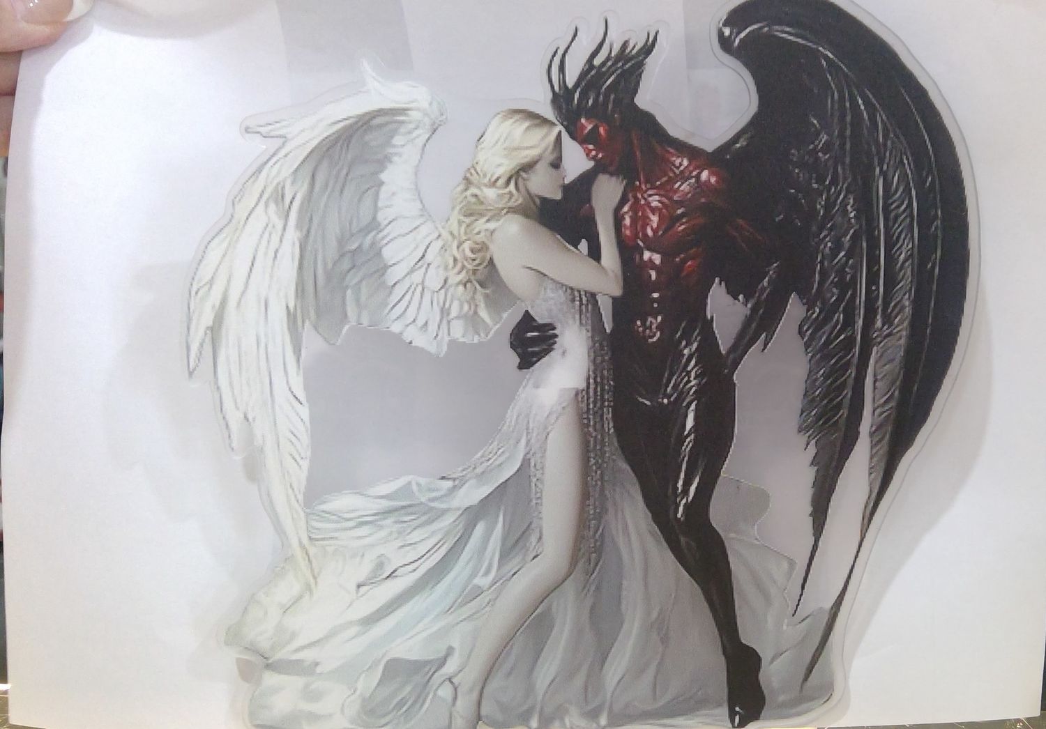 valentines day demon romantic couple figurine sign