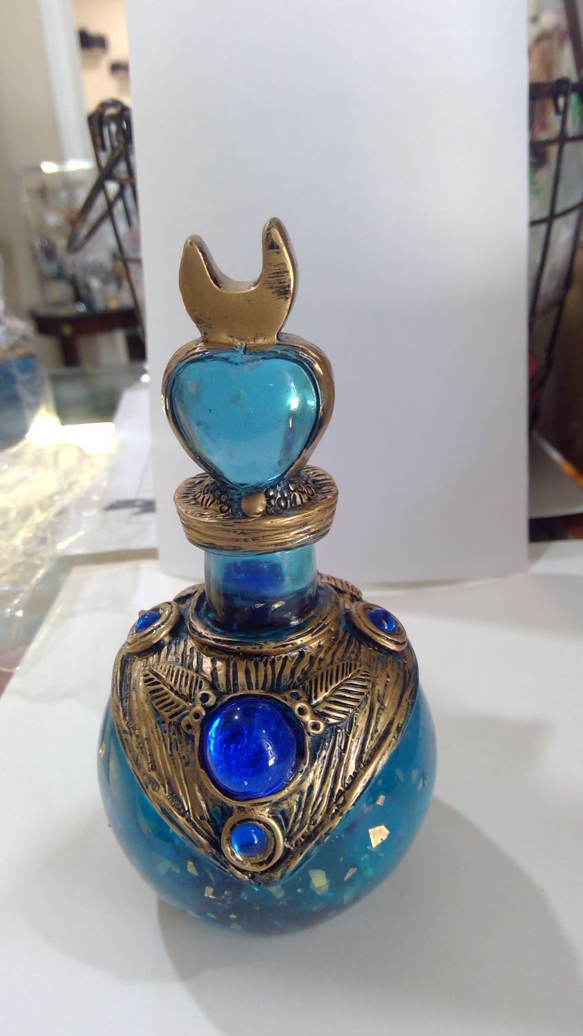 Blue Potion Container paperweight bottle