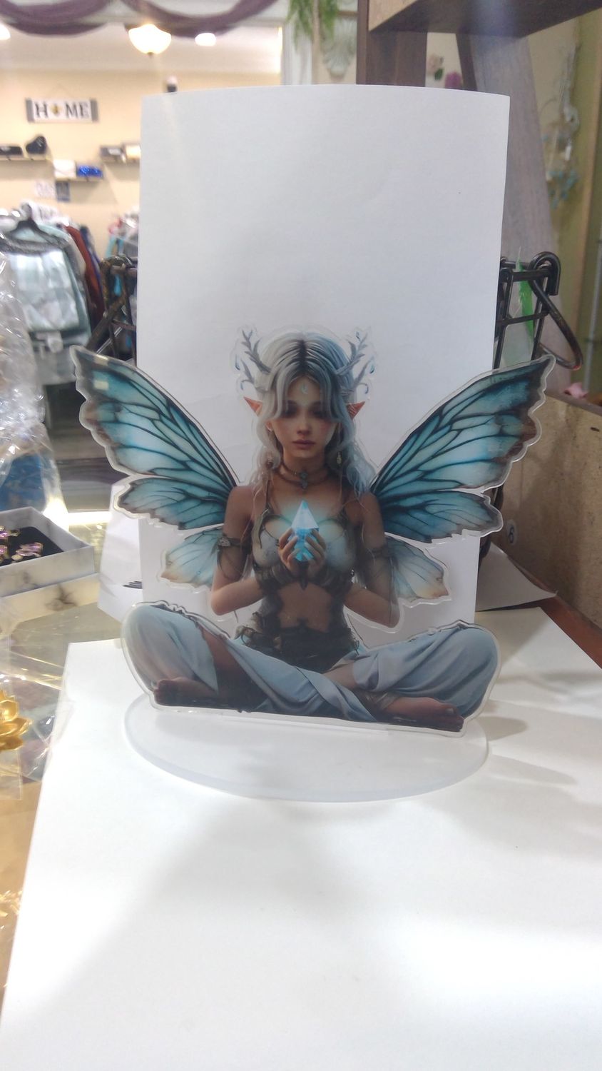 Elf Fairy With Crystal Statue