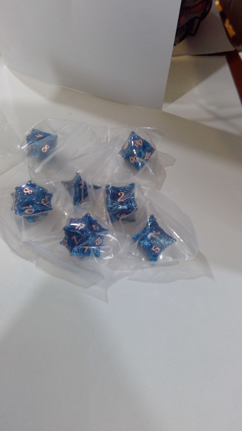 set of metallic metal Blue dice