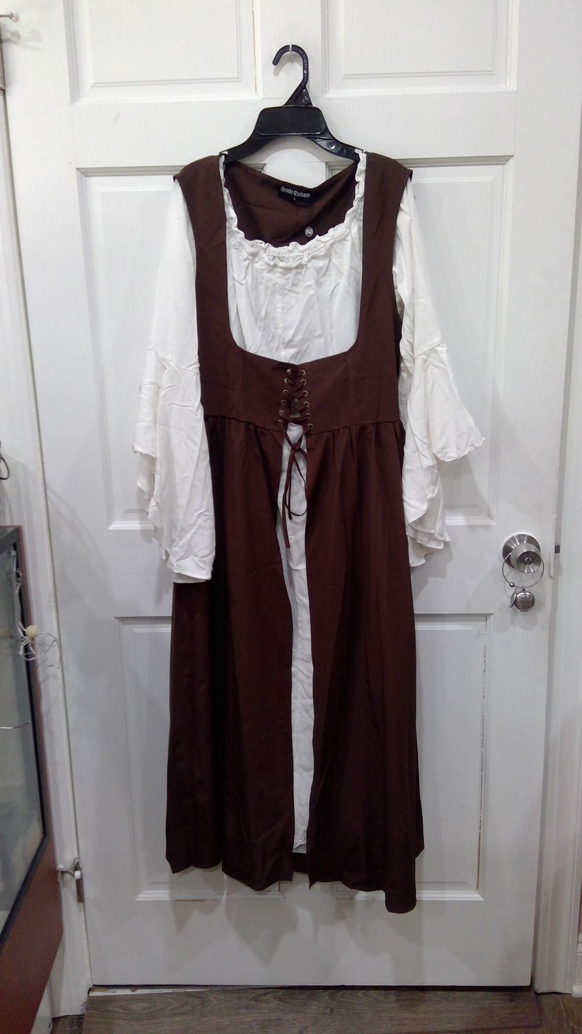 Scarlet Darkness Renaissance Faire Women&#39;s Medieval Irish set dress long size LG