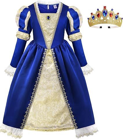 ReliBeauty Medieval Costume Girls Renaissance Princess Queen Costume for Girls Size 8