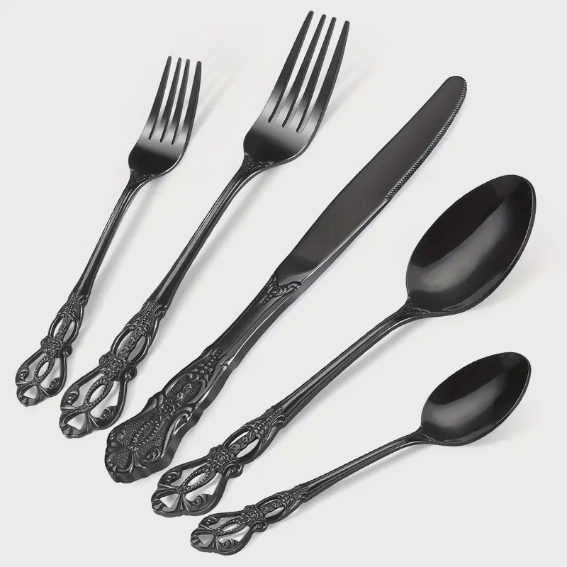 Royal Silverware Set for six, 30 pcs set black