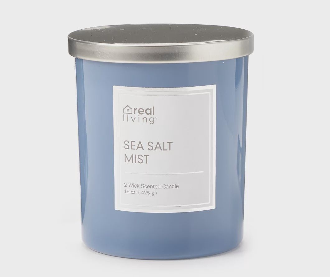 Sea Salt Mist 2 Wick Candle Powder Blue