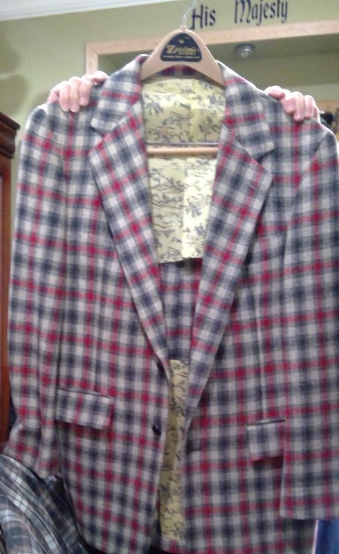 Red And Gray Blazer Vintage 70&#39;s Size Med