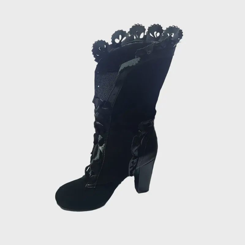 Ruffle Lace Boots Women&#39;s Size 7 1/2