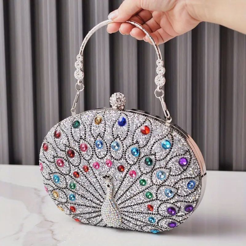 Peacock Crystal Clutch Evening Bags