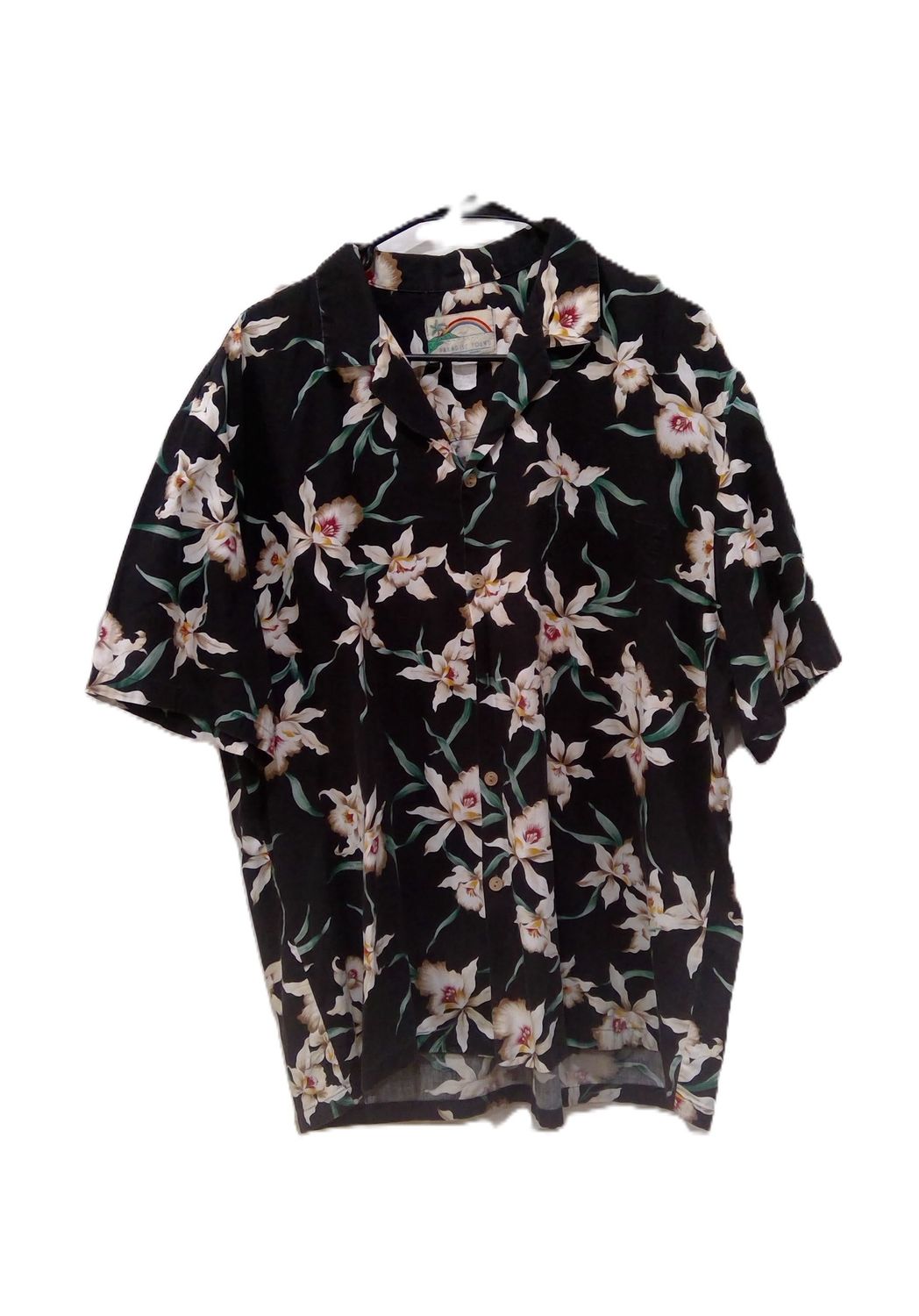 mens hawaiian black shirt
