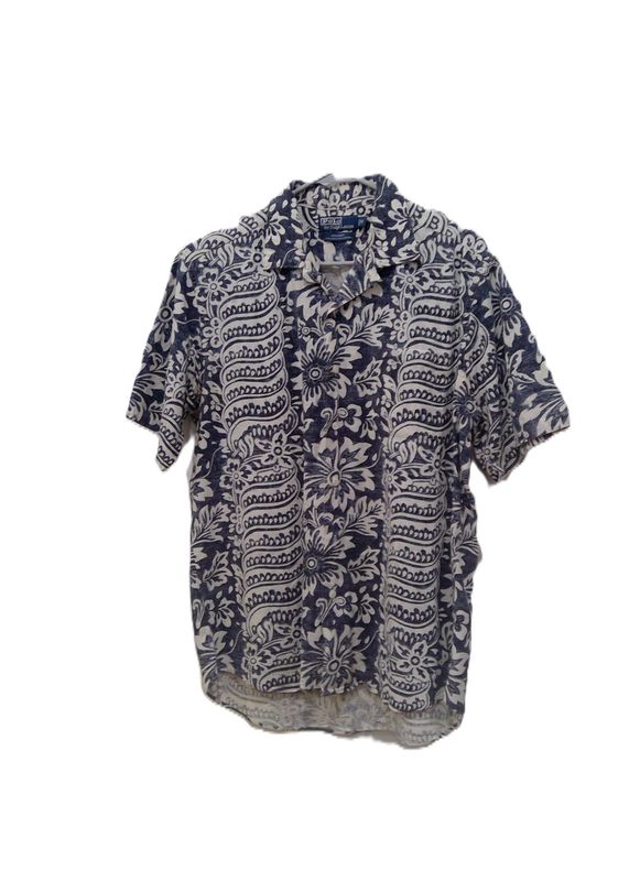 ralph lauren blue hawaiian shirt