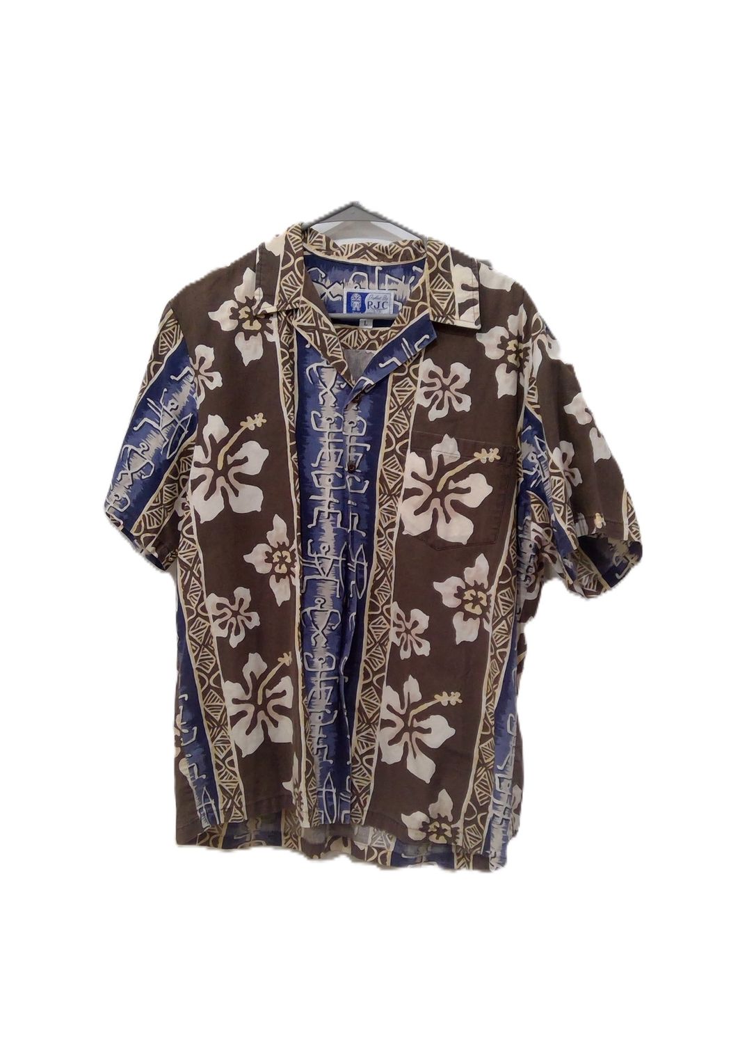 rjc mens brown hawaiian shirt
