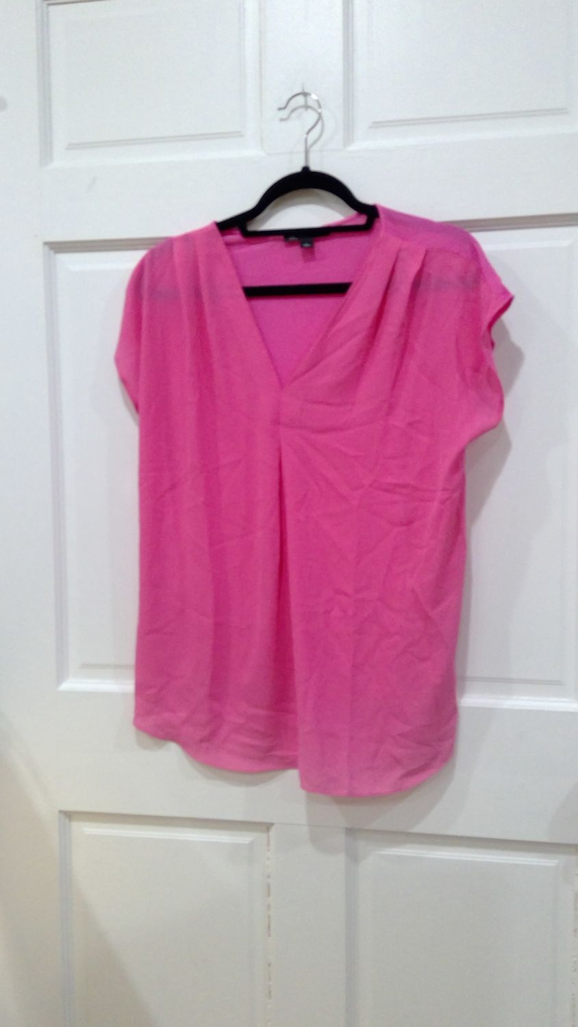 INC Short Sleeve Pink Top Size LG
