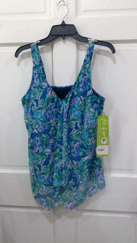 Blue Flower Women&#39;s Bathing Suit Top Size 16