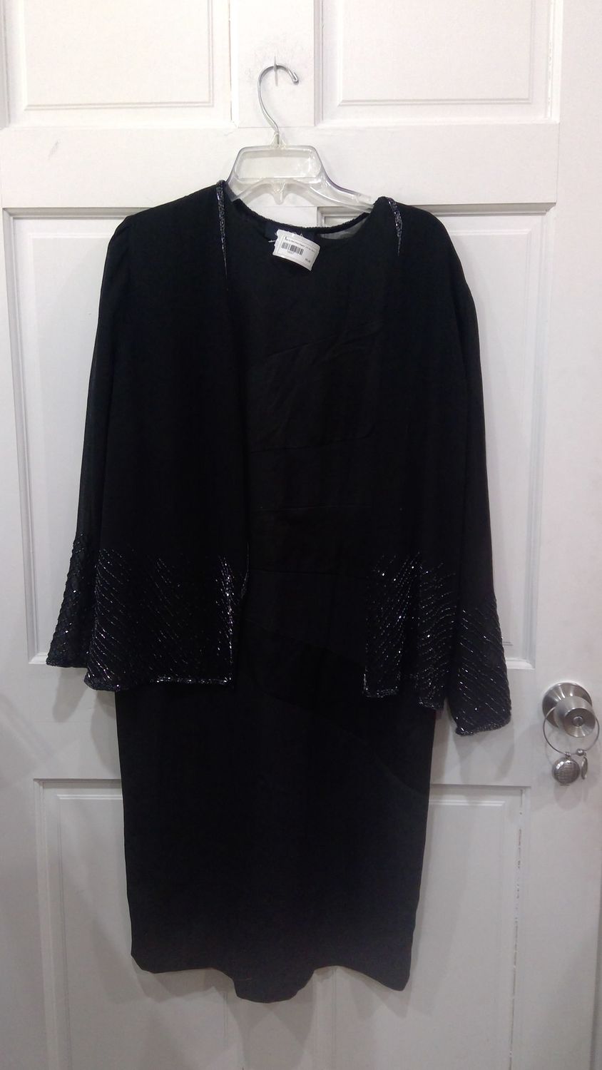 Leslie Fay Black Dress Elegant  2 Pc Set  Size 12