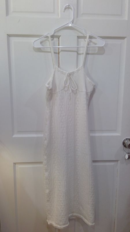 White Knit Dress With CoverUp
