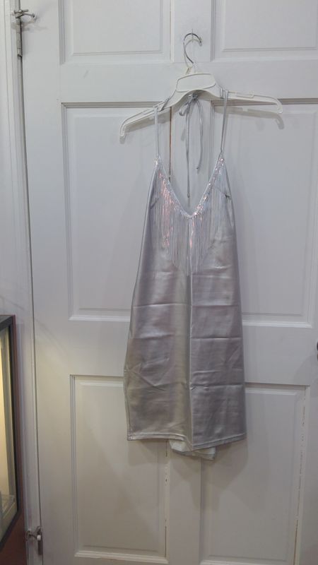 Elegant Silver Dress Size XL