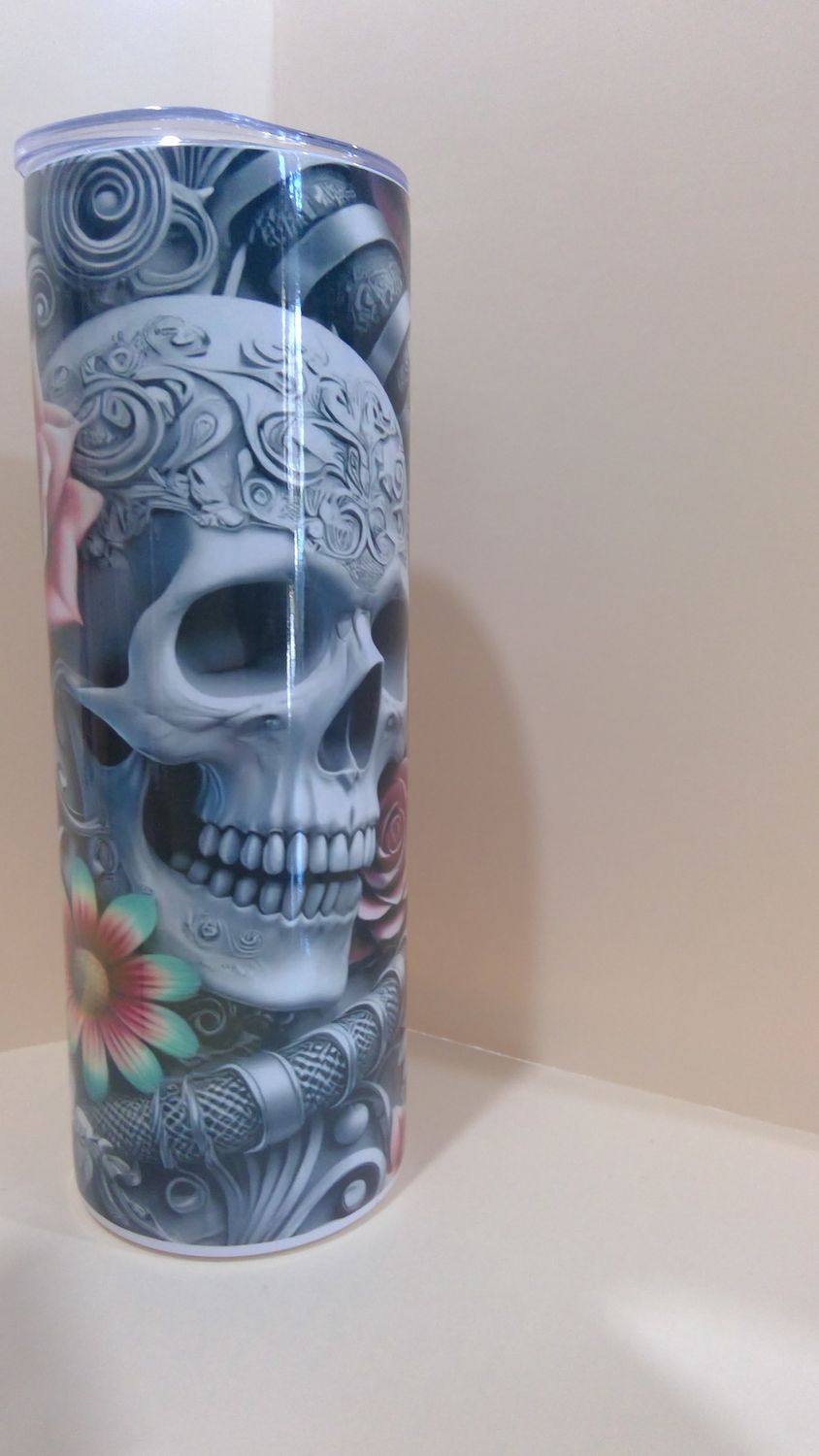 Flowery Skulls Tumbler
