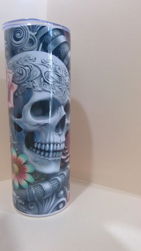 Flowery Skulls Tumbler