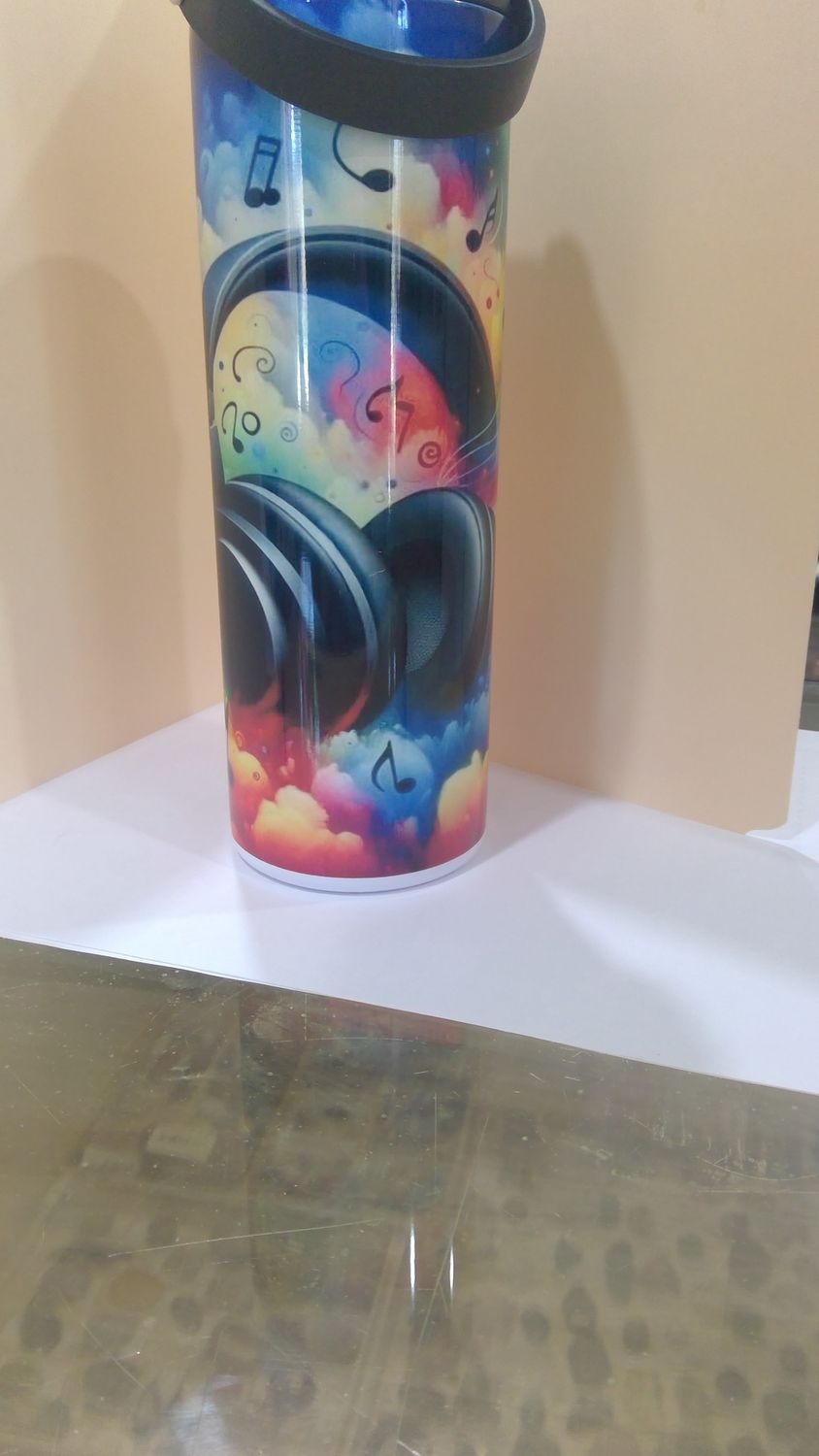 Head Phone Music Water Bottle