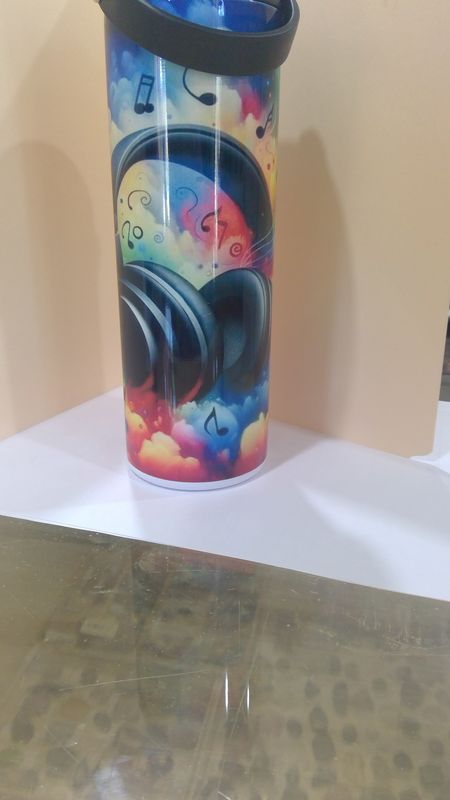 Head Phone Music Water Bottle