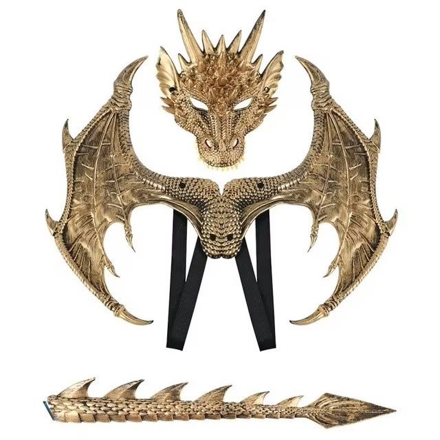 Kids Dragon Wings Costume, Colour: Gold