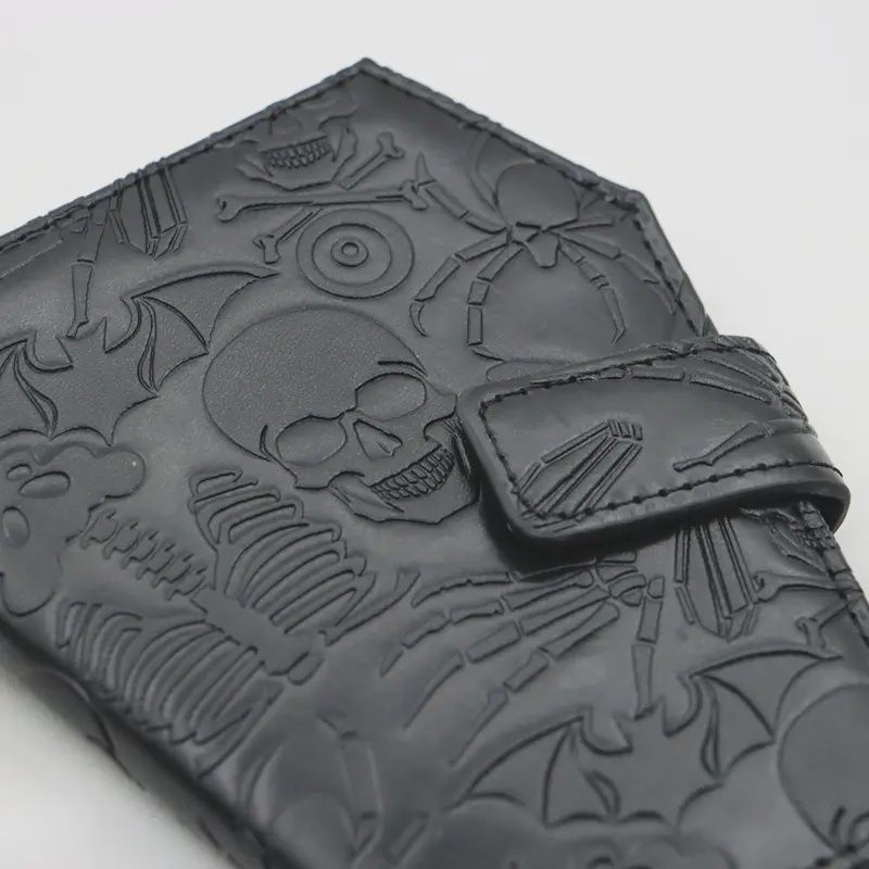 Gothic Skull &amp; Coffin Embossed PU Wallet