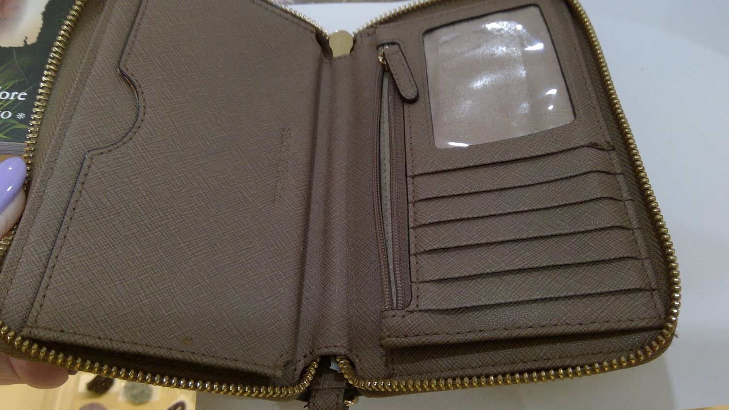 Michael Kors light brown wallet womens