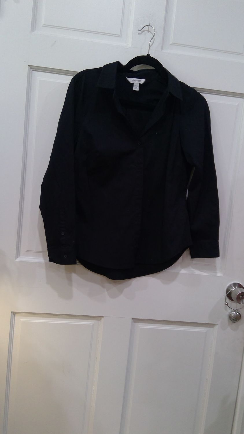 Nine West Size PM Long Black Sleeve Shirt
