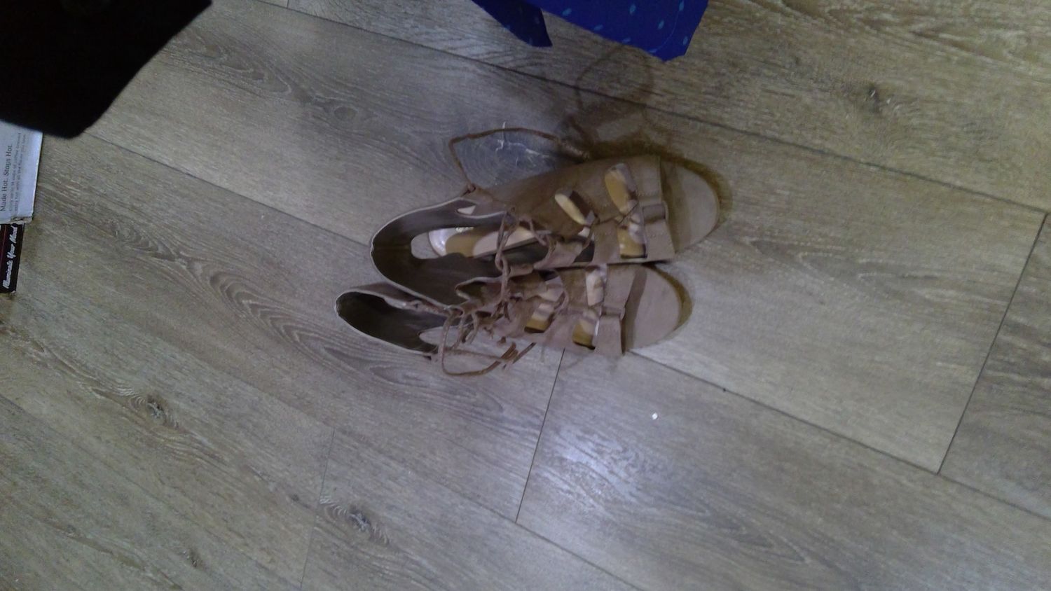 Suede Heels lace up shoes Size 6 1/2 to 7