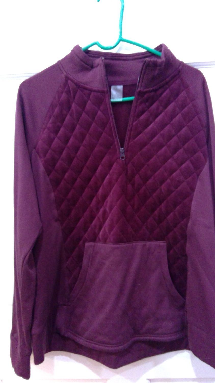 St Johns Bay Semi Zip Burgandy Long Sleeve Size xl