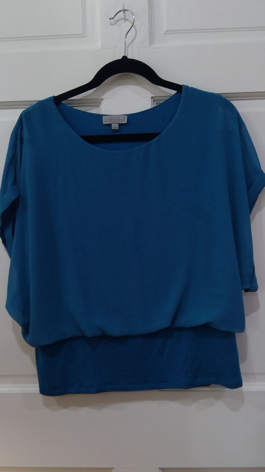 Joesph A  Teal Dress Shirt Creased Inline Size l