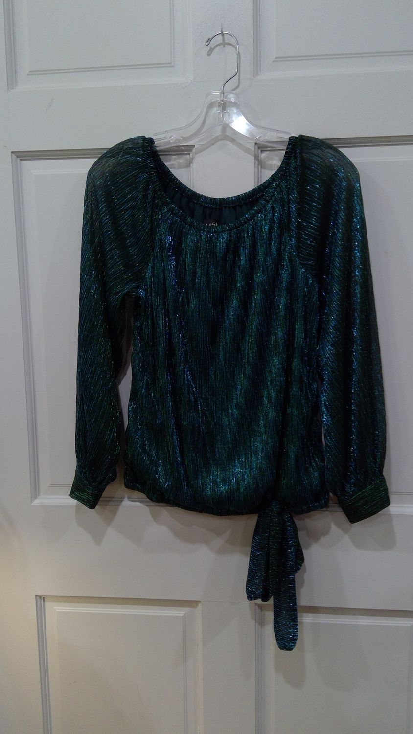 MSK Off The Shoulder Womens Straight Neck Sleeve Size m