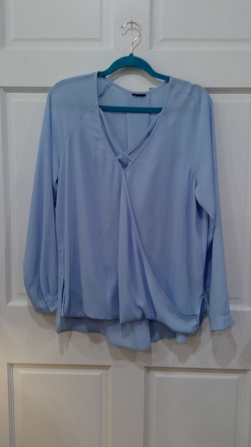 Powder Blue Long Sleeve With Criss Cross In Front