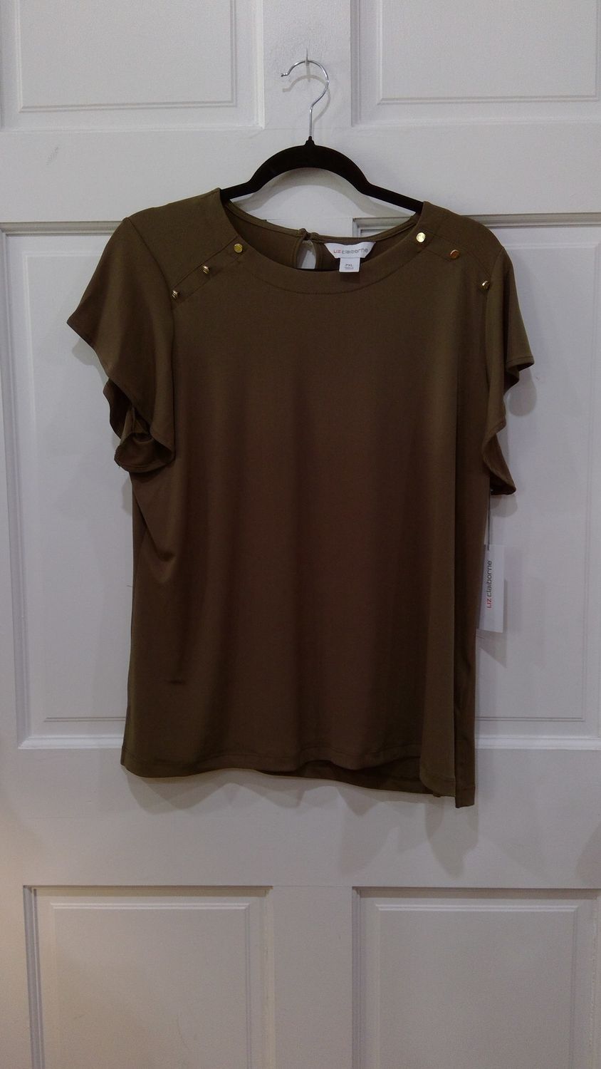 Liz Claiborne Moss Green Top For Women Size Petite  L