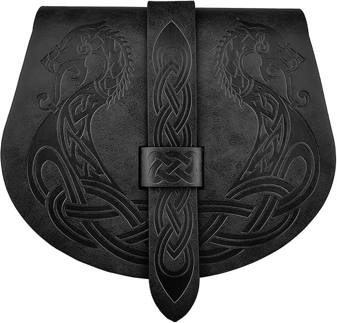 HiiFeuer Viking Embossed Langskip Belt Pouch