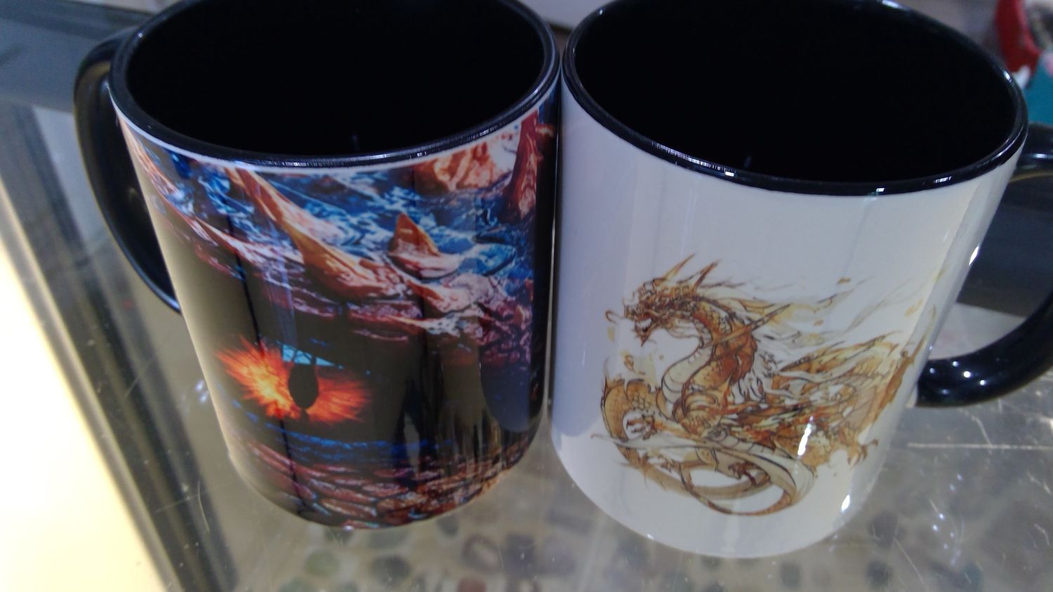 Set of his and hers dragon coffee mugs