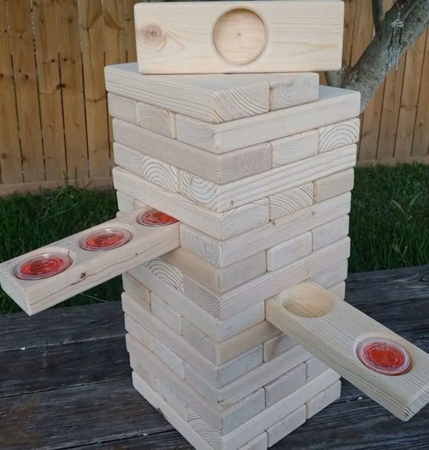 Jell-O Shot Jenga for the yard