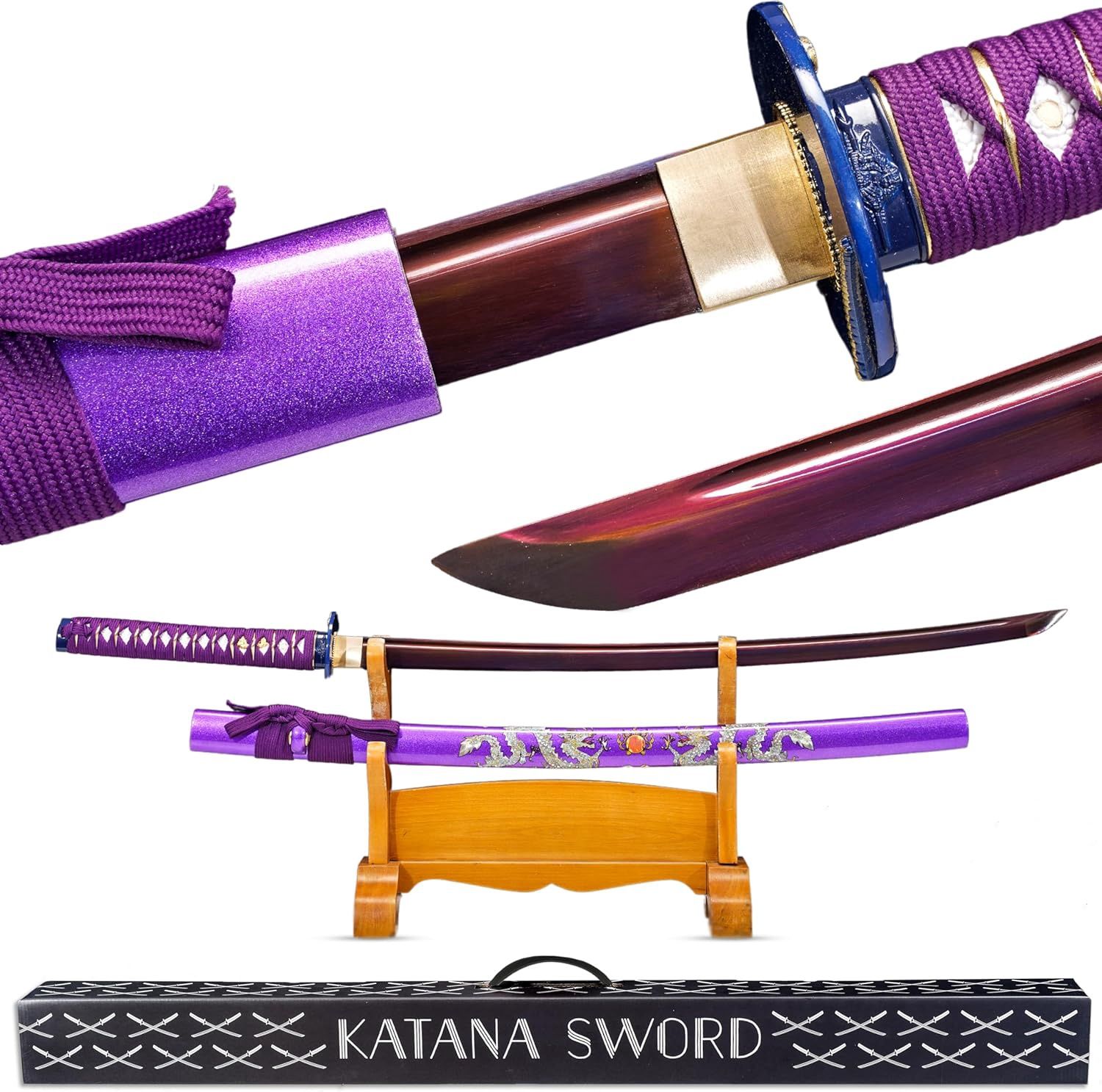 Real Katana Sword - Purple Dragon