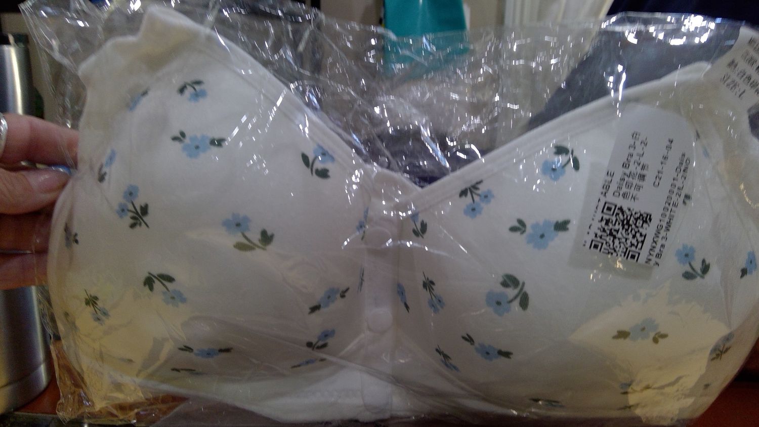 Bra blue flowers size Large