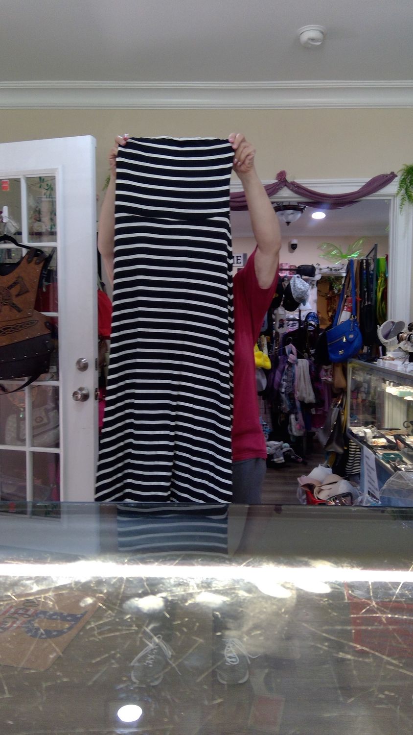 MUDD  Maxi Dress Black and White Strip size med