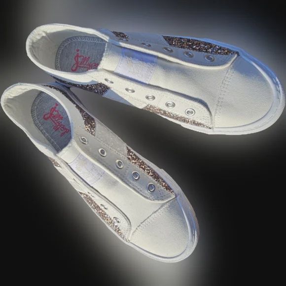 Jelly pop white tennis  with bling size 9